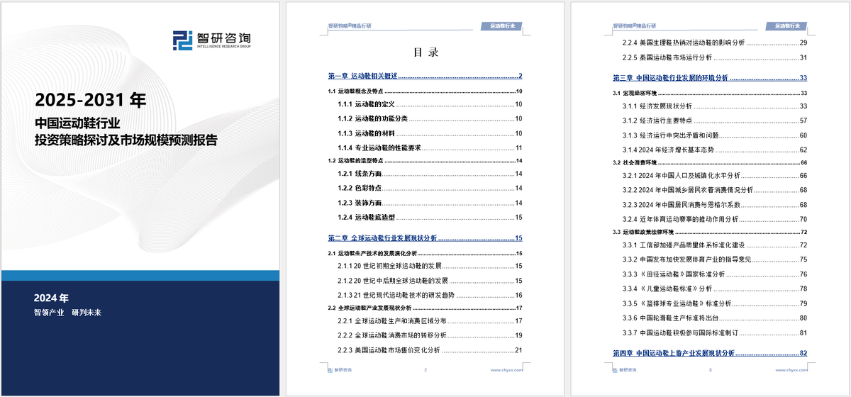 投资前景研究报告（2025-2031年）新利体育app中国运动鞋行业发展现状及(图3)